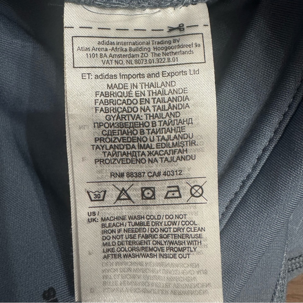 Adidas Womens XL Blue Climalite Climawarm Floral Embossed Cold Weather Leggings - Picture 10 of 13